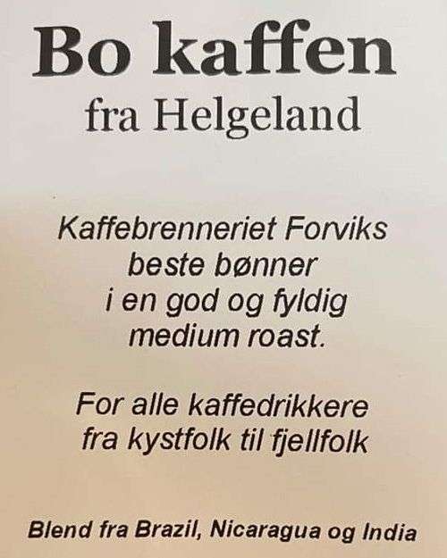 BOkaffen fra Helgeland press/kok 250G