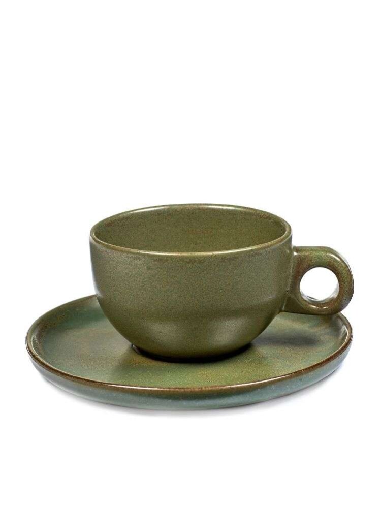 SERAX - SURFACE CAPPUCCINO CUP - camo green D9,5 H