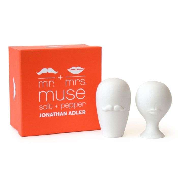 JONATHAN ADLER - MR & MRS MUSE S&P - Hvit H: 9 cm