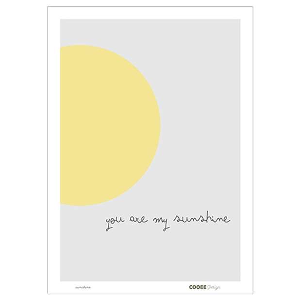 COOEE - PLAKAT SUNSHINE - Gul/grå 50x70 cm